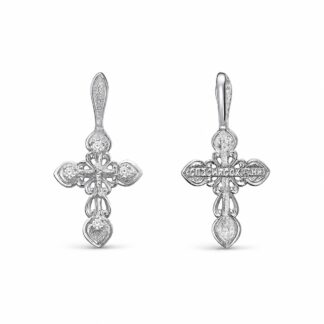 Light of Christ, Filigree Orthodox Cross with Clear Accents