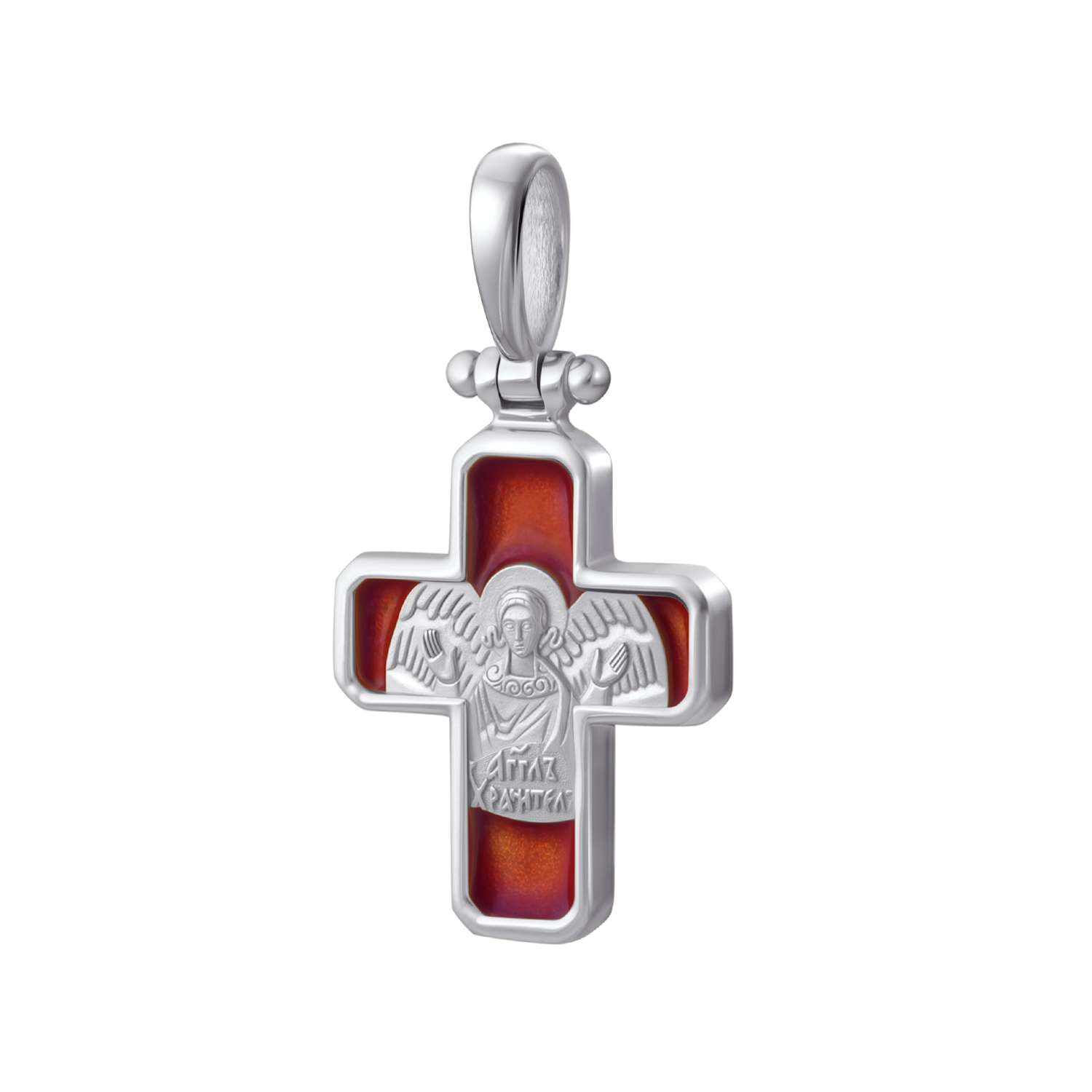 Guardian Angel Cross – Amber Enamel