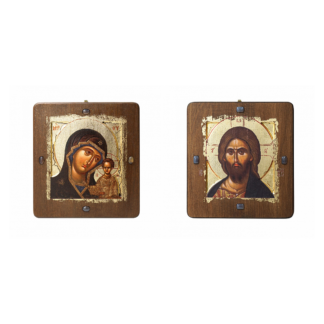 Orthodox Wedding Icon Set – Christ Pantocrator and the Kazan Mother of God