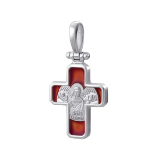 Guardian Angel Enamel Orthodox Cross