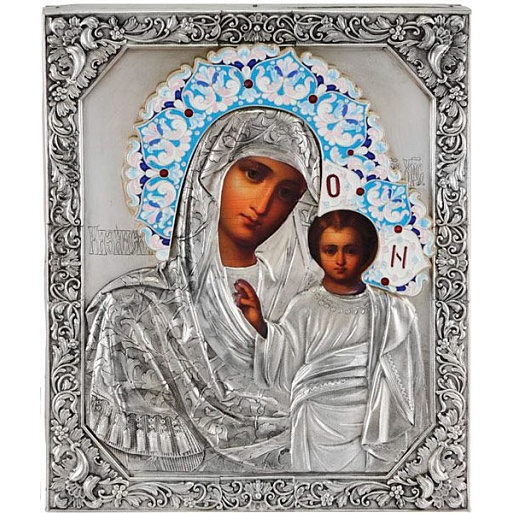 Kazan Mother of God Icon – Silver & Enamel