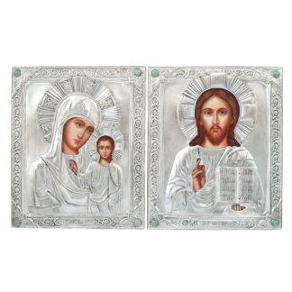 Orthodox Wedding Set - Riza - Christ Pantocrator and the Kazan Mother of God
